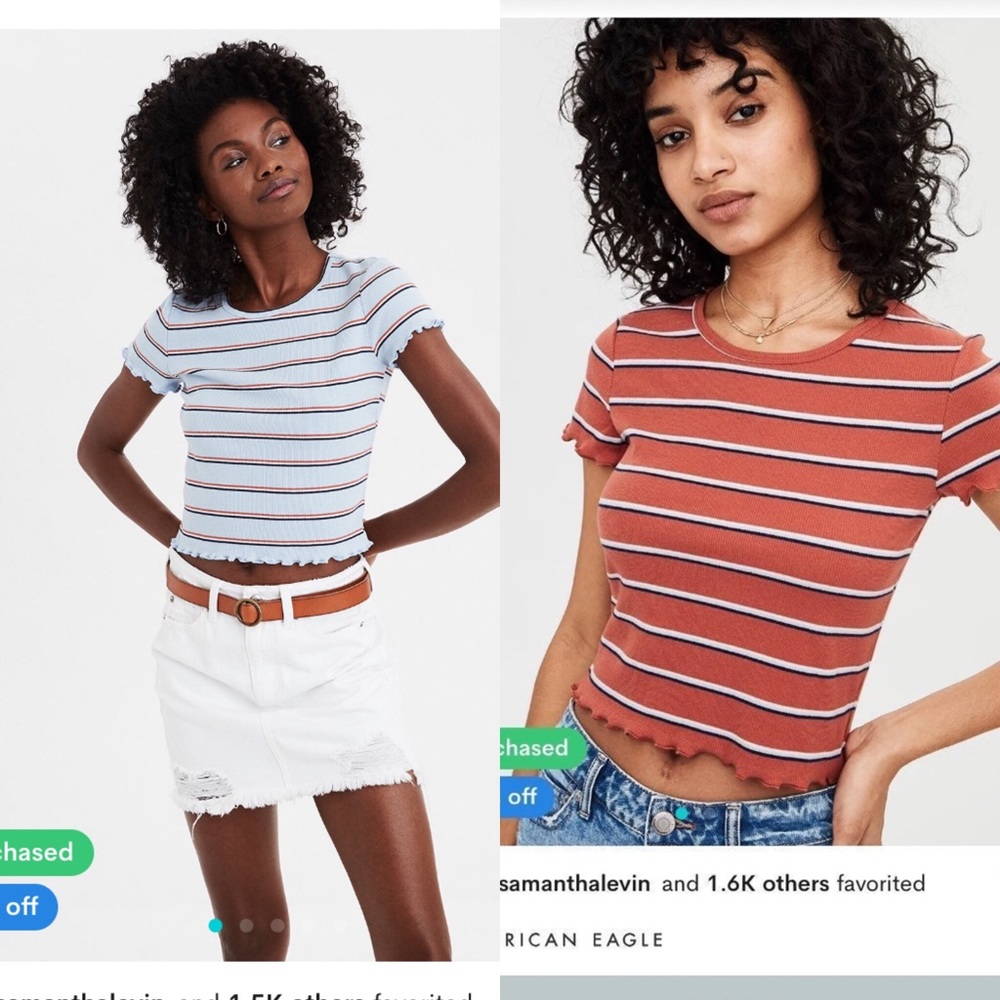 2 cute American eagle tops
